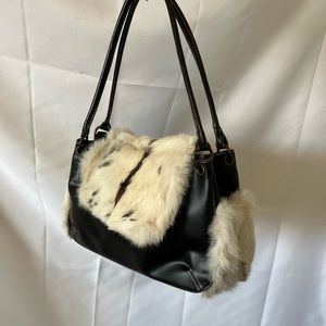 *SOLD*Vintage Fur Leather Purse